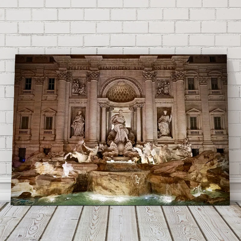 modern beach landscape canvas paintings-Trevi Fountain