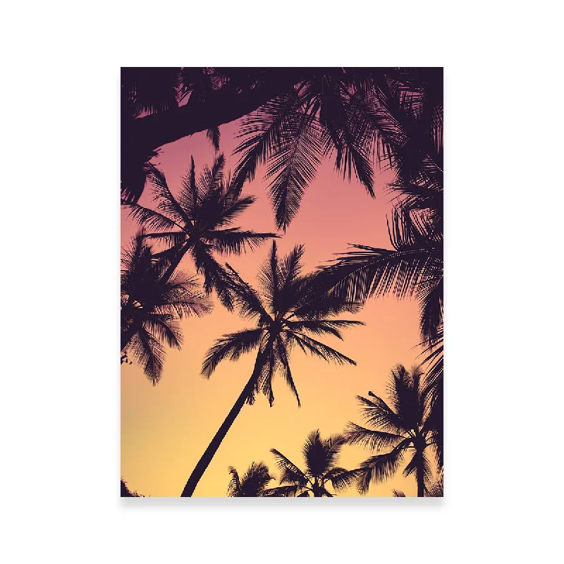 vintage nature geometric canvas paintings-Tropical Palms