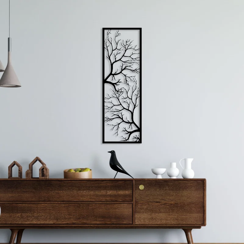 vibrant geometric abstract wall art-Two Elegant Tree Metal Wall Art