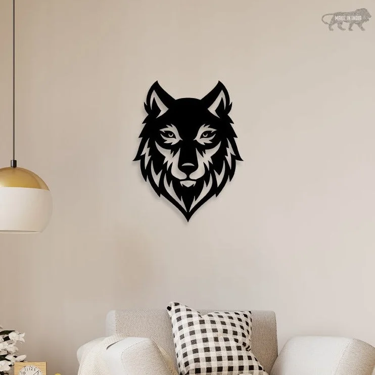 oversized nature cityscape canvas art-Ultimate Wolves Look Metal Wall Art