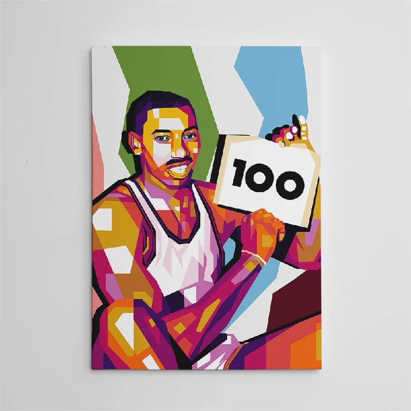 artistic nature-inspired retro paintings-Wilt Chamberlain 100